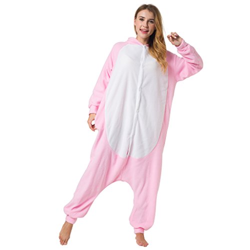 Katara-(10+ Modelos) Kigurumi Pijamas Disfraz de Animal Halloween Carnaval, Adultos, Color conejo, Talla 155-165cm (1744) , color/modelo surtido