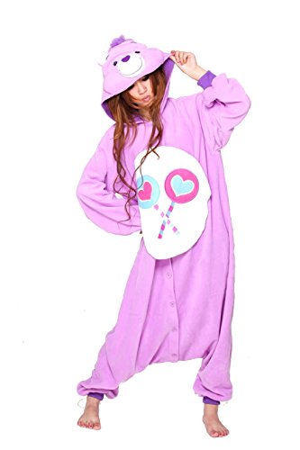 Katara- Pijamas Care Bears (4+ Modelos) Traje de Oso Carnaval Adulto, Color generosita violeta, Talla 155-165cm (1744)