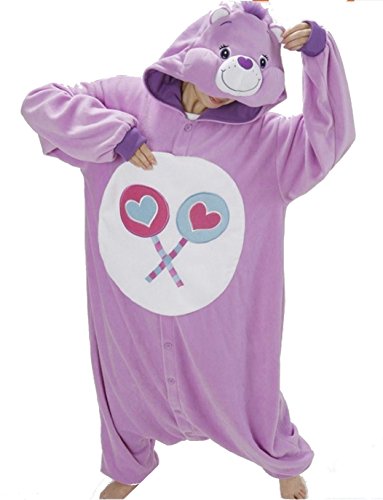 Katara- Pijamas Care Bears (4+ Modelos) Traje de Oso Carnaval Adulto, Color generosita violeta, Talla 155-165cm (1744)