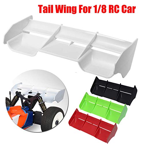 KEEDA 1/8 RC Car Plastic Tail Wing RC Cuerpo Shell trasero ala para 1/8 Escala Camión de corto curso Off-Road Racing Buggy RC Modelo Coche (Negro)