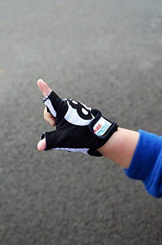 KIDDIMOTO Guantes de Ciclismo sin Dedos para Infantil (niñas y niños) - Bicicleta, MTB, BMX, Carretera, Montaña - 8-Ball/Bola 8 - Talla: M (5-8 años)