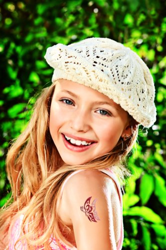 Kit de tatuajes con brillantina: Lil Divas con 6 brillantinas grandes y 12 plantillas para tatuajes temporales reutilizables