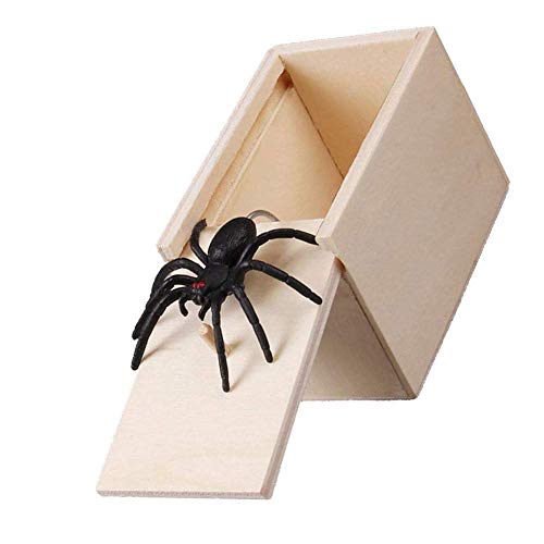 Klinkamz 1 Unids Broma De Madera Araña Asustar Caja Caja Broma Realista Sorpresa Divertida Juguete Gag