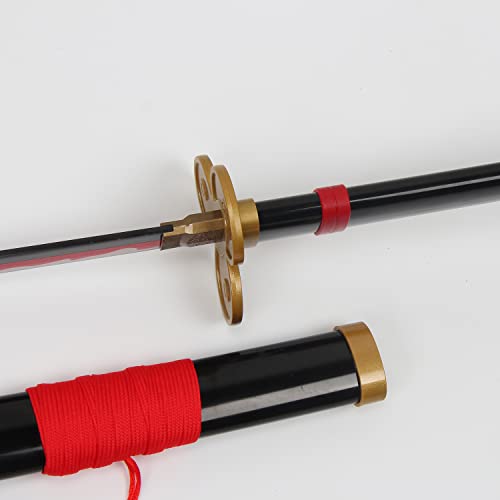 kljhld Espada de Anime de bambú Espada de Cosplay, Espada de Roronoa Zoro Ame no Habakiri Espada Katana Negra 103 cm / 40 Pulgadas