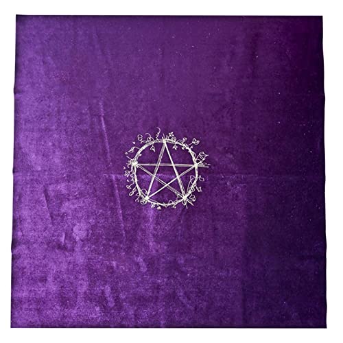 KUNMEI Tapete para Cartas de Tarot, Almohadilla para Cartas de Mesa de Altar, Mantel de Tarot Morado, Mantel Cuadrado de Franela, Accesorios para Cartas de Tarot, Plegable y práctico, 19.69x19.69in