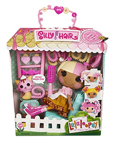 Lalaloopsy Silly Hair Muñeca Scoop Wafflecone de 33cm con Gatito-Temática de helado-Pelo multicolor y 11 accesorios-Caja reutilizable como salón de belleza-Edad: 3-103 años, color (576938C3)