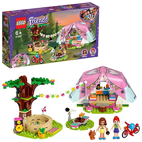 LEGO 41392 Friends Glamping en la Naturaleza, Juguete de Construcción para Niños, Camping con Mini Muñecas y Tienda de Campaña