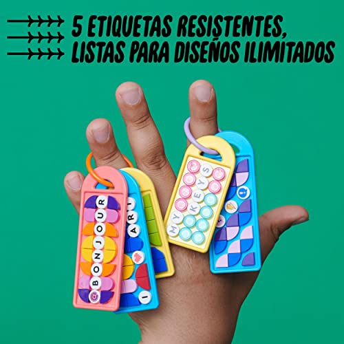 LEGO 41949 Dots Megapack de Adornos para Mochila: Mensajes, Set de 5 Manualidades para Niños de 6 Años, Etiqueta Personalizable para Colegio