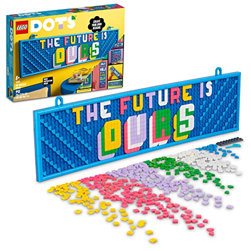 LEGO 41952 Dots Gran Rótulo, Manualidades para Niños, Accesorios y Decoración de Habitación, Letrero para Puerta Personalizable, Cuadro DIY