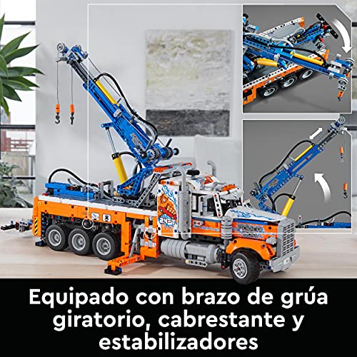 LEGO 42128 Technic Camión Remolcador de Gran Tonelaje, Juguete de Construcción de la Serie Ingeniería para Niños