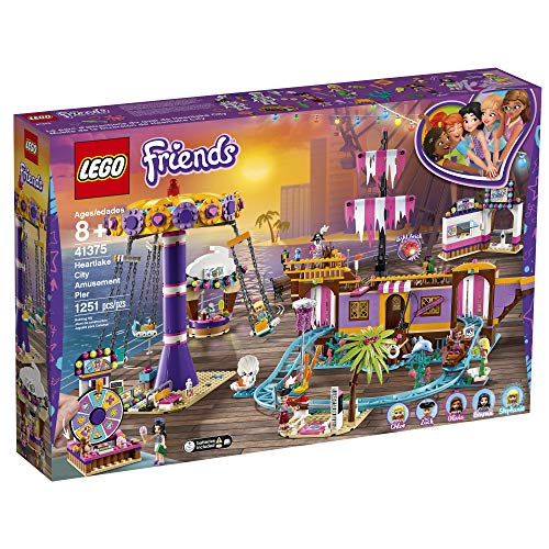 LEGO Friends Heartlake City Amusement Pier 41375 Toy Rollercoaster Building Kit with Mini Dolls and Toy Dolphin, Build and Play Set includes Toy Carousel, Ticket Kiosk and more, New 2019 (1251 Pieces)