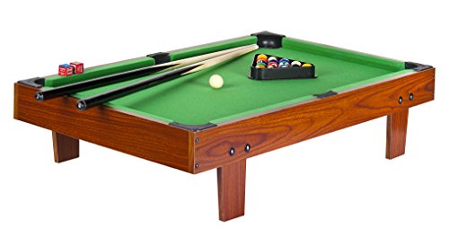 Leomark Mesa de Billar, Accesorios Mesa de Billar de Madera para Sus Familiares y Sus Niños, Bilis Estable Palos, Pool Table, Dimensiones: 91,5 x 51 x 20(A) cm