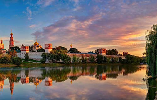 LHJOYSP Puzzles panoramicos Puzzle 1000 Piezas Ciudad Verano Cielo Moscú Nueva Juana de Arco Monasterio de Smolensk 75x50cm