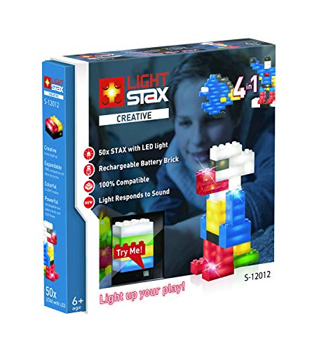 Light Stax S de 12012 Juego, compatible con Lego, con piedras de diseño de 50 LED en 6 colores Plus mobile Power Brick , color/modelo surtido