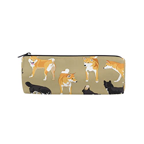 LINAOKIM Bolsa de lápiz con diseño de Shikoku y Shiba Inu japonés