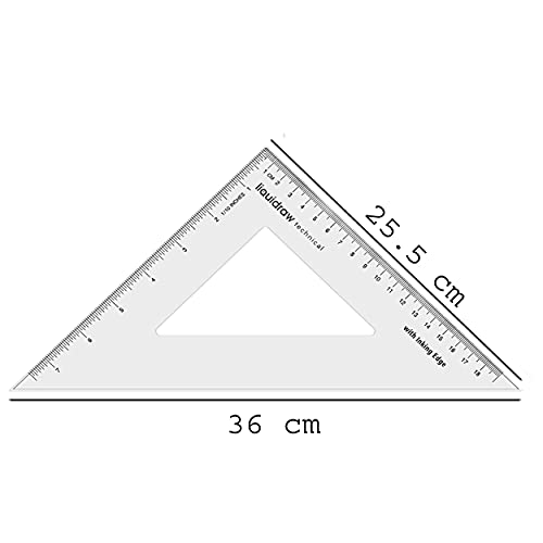 Liquidraw Juego de 5 reglas triangulares cuadradas geometrías, juego de transportadores profesionales