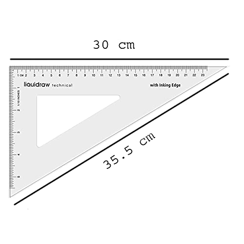 Liquidraw Juego de 5 reglas triangulares cuadradas geometrías, juego de transportadores profesionales