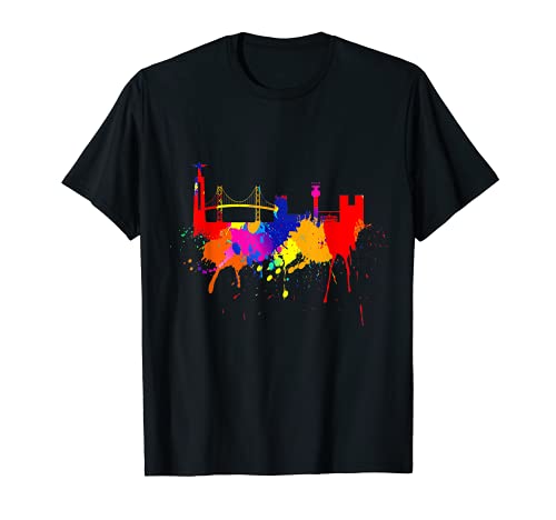 Lisboa Skyline Portugal Colores Brillantes Arte Amo a Lisboa Camiseta