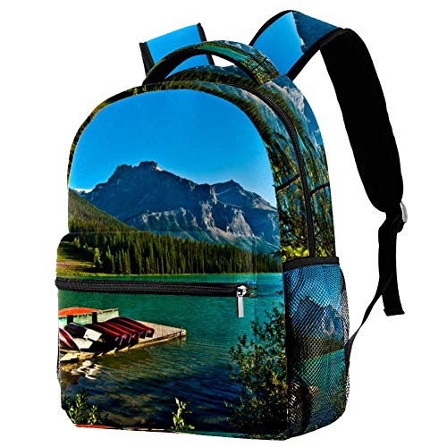 LORVIES - Mochila de hombro con paisaje de esmeralda canadiense para estudiantes y escuelas