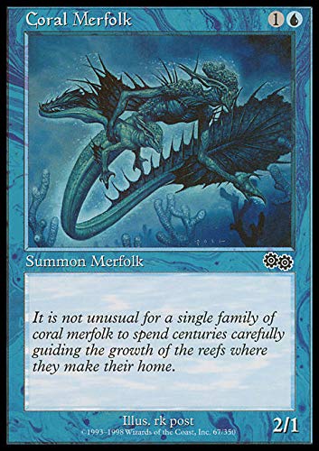 Magic The Gathering Coral Merfolk - Tritone corallino - Urza's Saga