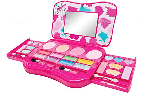 Make it Up My Laptop Girls Makeup Set by Fold out Makeup Palette with Mirror and Secure Close - Safety Tested- Non Toxic