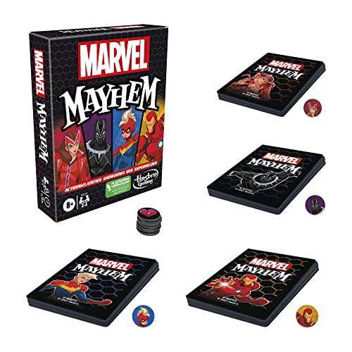 Marvel Mayhem - Juego de Cartas con superhéroes de Marvel, Juego Familiar a Partir de 8 años, Juego Educativo rápido y fácil