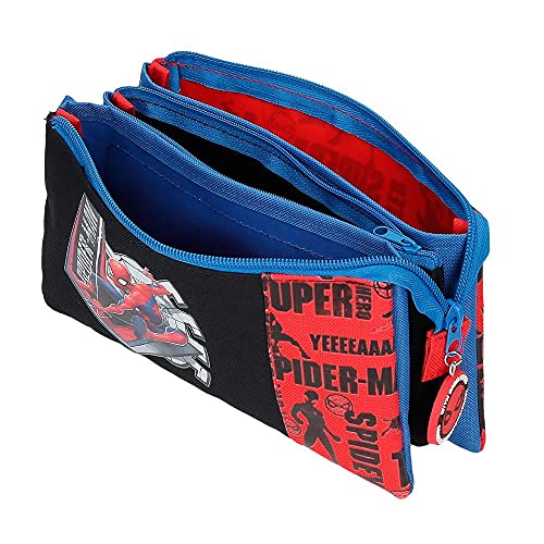 Marvel Spiderman Great Power Estuche Triple Rojo 22x12x5 cms Poliéster