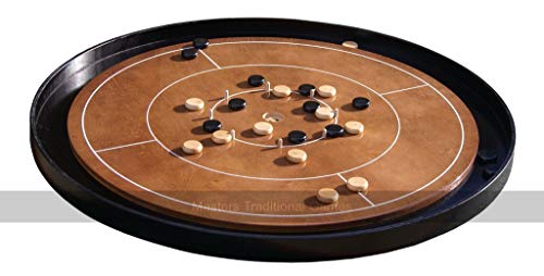 Masters Crokinole Tournament Board - Walnut and Ebony (with Discs, Powder and Hanging Kit)