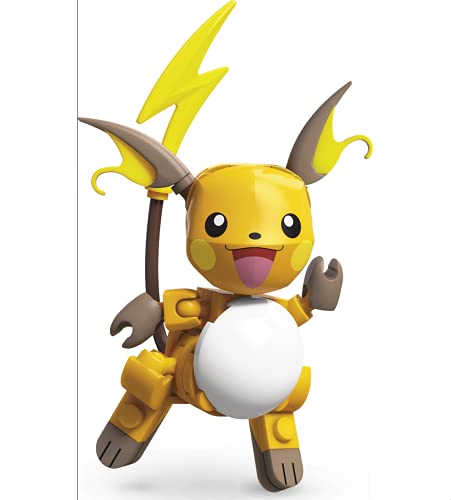 Mega Construx Pokémon Figura Raichu, Juguetes de Construcción Niños +6 Años (Mattel GDW30)