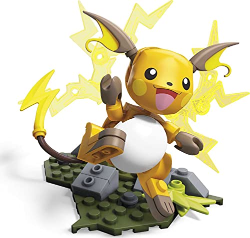 Mega Construx Pokémon Figura Raichu, Juguetes de Construcción Niños +6 Años (Mattel GDW30)