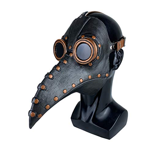 MeiLiu Máscara Facial de Halloween, Doctor de la Peste Máscara Accesorios de Halloween Disfraz Steampunk Gótico Cosplay Máscara de pájaro Retro