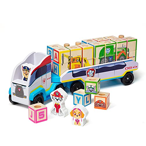 Melissa & Doug PAW Patrol Camión de Bloques ABC de Madera (33 Piezas)