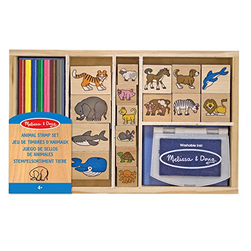 Melissa & Doug Stamp Set Conjunto de Sellos de Animales, Juego (3798)