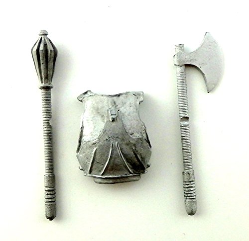 Melody Jane Casa de Muñecas Medieval Wall Armour con Hacha & Mace Miniatura Tudor Adorno