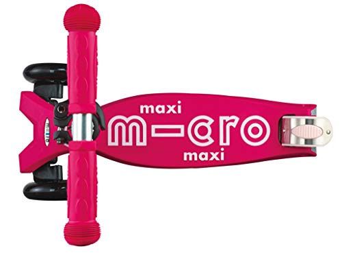 Micro® Maxi Deluxe, Diseño Original, Patinete 3 Ruedas, 5-12 Años, Peso 2,5kg, Carga hasta 70Kg, Altura 67-91cm, Rodamientos ABEC 9, Plataforma Antideslizante (Rosa, Talla Única)