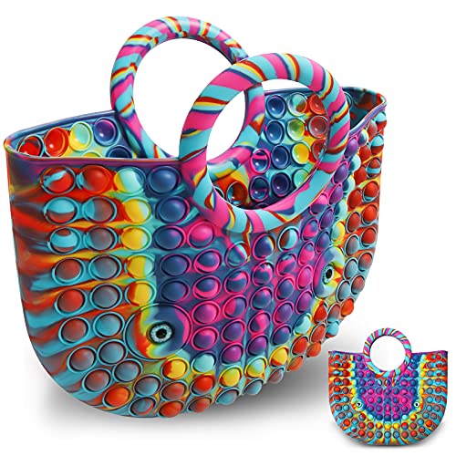 MILESTAR Pop Fidgets Bolso de Mano de Juguete, Multifuncional Pop Fidget Sensory Game Toys Tote Bag, Gran Capacidad para Mujeres, Regalos para niños, niñas (Color…