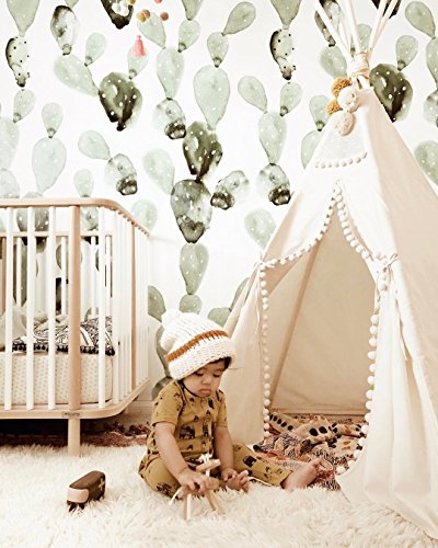 MINICAMP Tienda Tipi para Niños Diseño Original y Tipi Infantil Extra Estable Hecho a Mano con Lona Natural, Postes de Madera Orgánica, Decoración con Pompones!