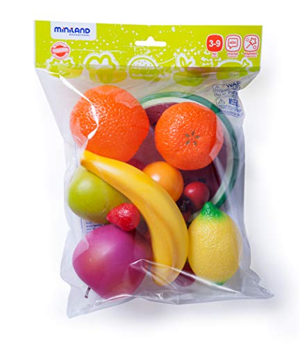 Miniland 30581 - Bolsa de 15 piezas de fruta [Importado de Alemania]