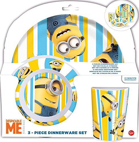 Minions, Gru Mi Villano Favorito Set desayuno melamina sin orla 3 piezas (Stor 89890)