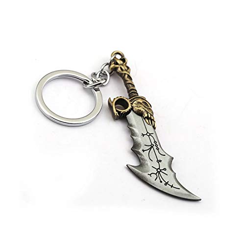 MINTUAN God of War 4 Llavero Blades of Chaos llaveros Espada Armas Modelo Colgante Llavero para Hombres joyería