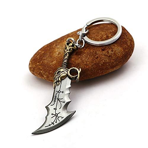 MINTUAN God of War 4 Llavero Blades of Chaos llaveros Espada Armas Modelo Colgante Llavero para Hombres joyería