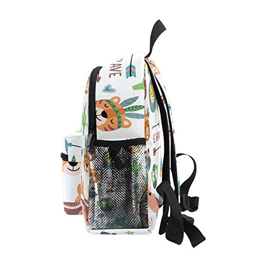 Mochila para niños Divertido Tribal Salvaje Zoológico Animal Kindergarten Preescolar Bolsa para niñas de niños pequeños