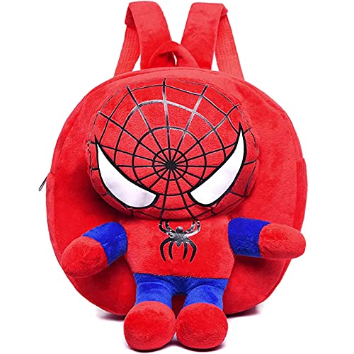 Mochila Spiderman-Tomicy Marvel Mochilas, 3D Mochila Infantil para Colegio Deporte, Bonita Mochila de Cristal y Terciopelo, Unisex Regalos Para Niños para niños de 1 a 3 años, Rojo