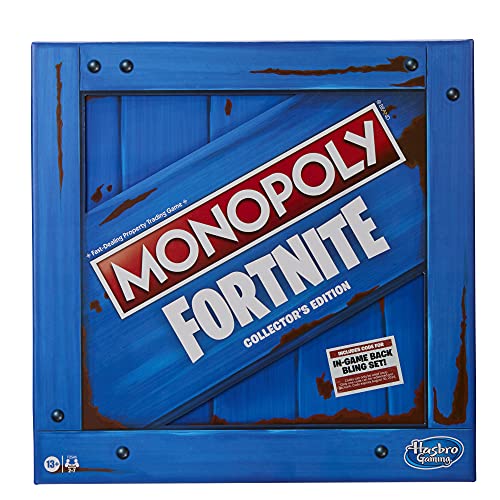 Monopoly: Juego de Mesa Fortnite Collector's Edition Inspirado en el Videojuego Fortnite, Juego de Mesa para Adolescentes y Adultos, Mayores de 13 años