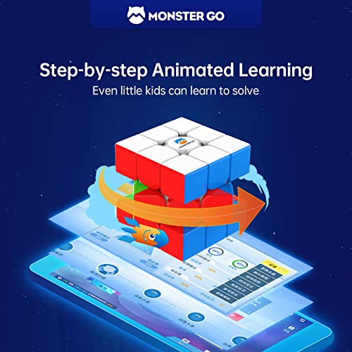 Monster Go 3Ai, 3x3 Speed Cube MG356 Smart Cube Intelligent Tracking Timing Movements Steps with CubeStation App(Standard Package)