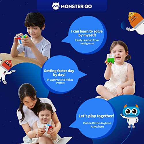 Monster Go 3Ai, 3x3 Speed Cube MG356 Smart Cube Intelligent Tracking Timing Movements Steps with CubeStation App(Standard Package)