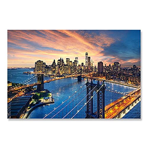 MQOK Jigsaw Puzzle Puzzle Grande de 3000 piezasEl Puente bajo el Resplandor del atardecerRompecabezas1000 Piezas Edad Recomendada 12+