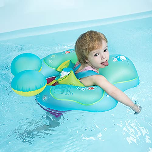 Myir JUN Flotador bebé, Anillo de Natación para bebés de Piscina Flotador Inflable para Niños Flotador de Natación Nadar Anillo Cintura Ajustable(Azul, L)