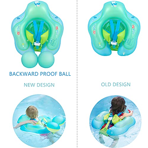 Myir JUN Flotador bebé, Anillo de Natación para bebés de Piscina Flotador Inflable para Niños Flotador de Natación Nadar Anillo Cintura Ajustable(Azul, L)