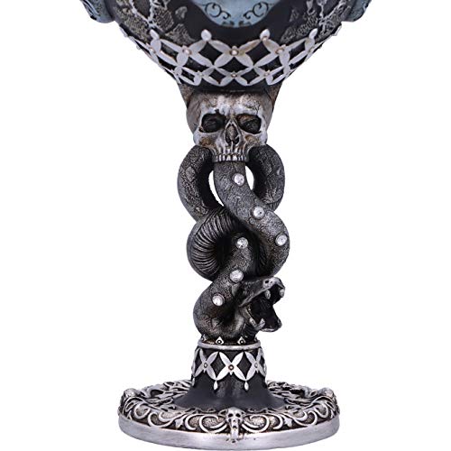 Nemesis Now Collectable Goblet Harry Potter Death Eater Mask Voldemort-Cáliz Coleccionable, Resina, Plateado Y Negro, 19.5cm